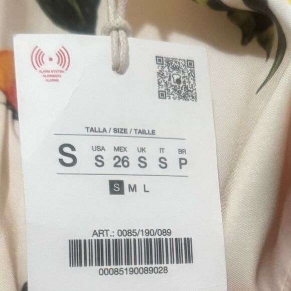 ZARA Orange Fruit Print Mini Dress w/ Open Back (S) - Picture 9 of 10